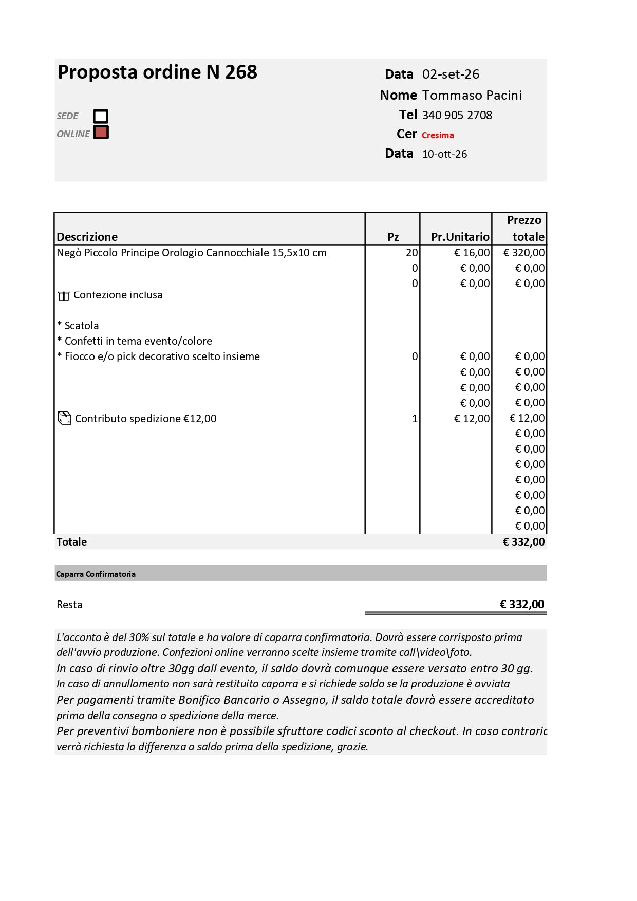 Nego 20 Piccolo Principe - Come proposta d ordine 268
