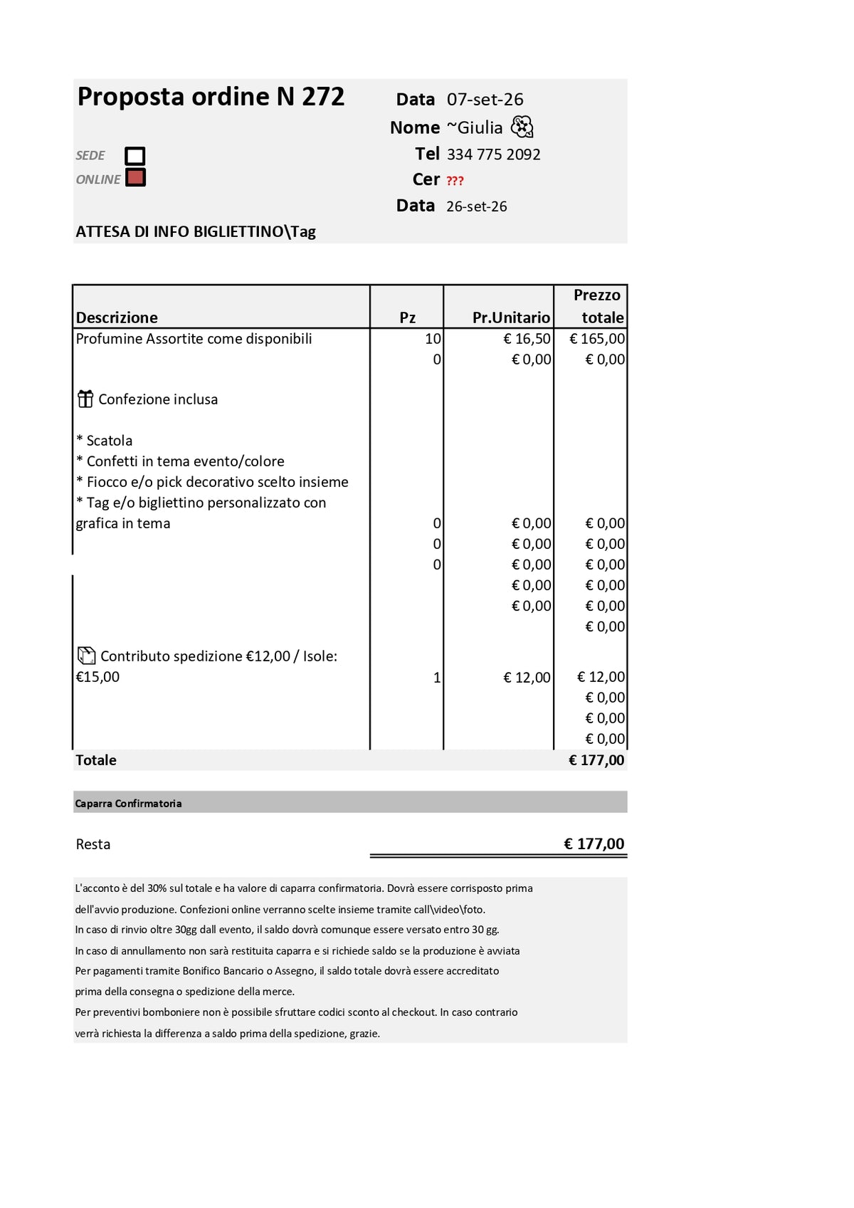 Gli Alberelli 10 Profumine assortite - Come proposta d ordine 272