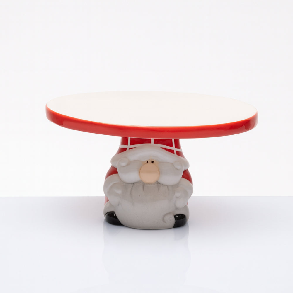 Alzata panettone Babbomatto in ceramica H 11 x 20.5 cm