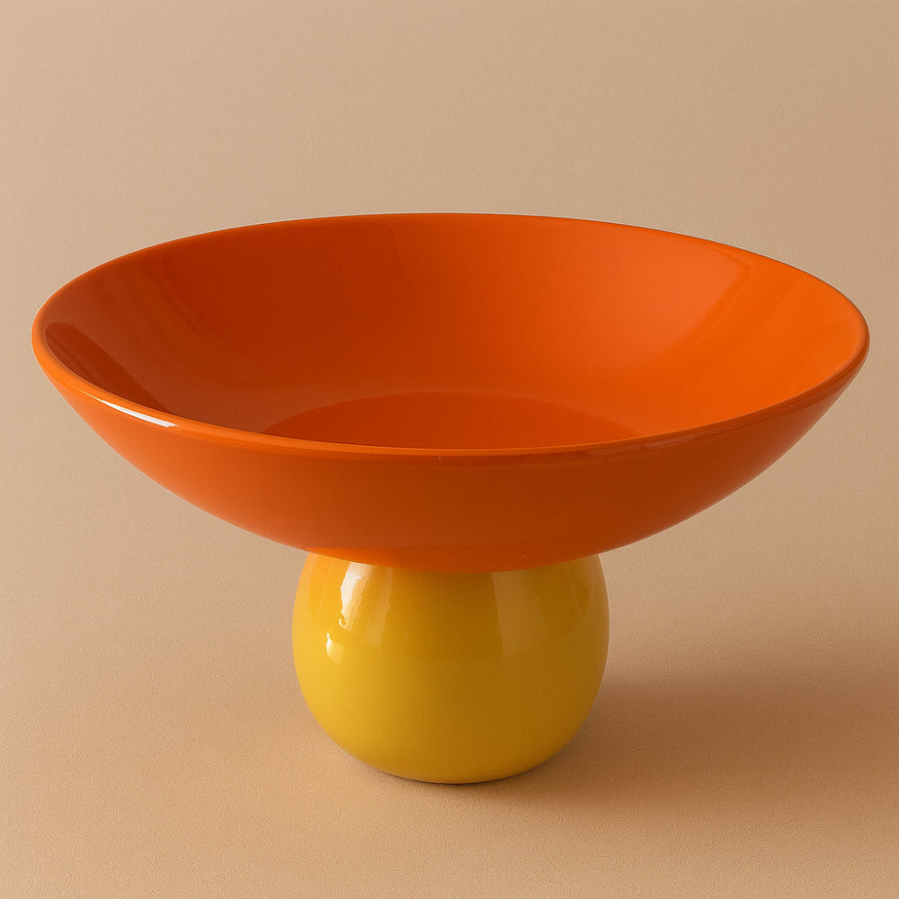 Alzatina Porcellana Colorata Moderna Ø 20 cm H 10 Arancio