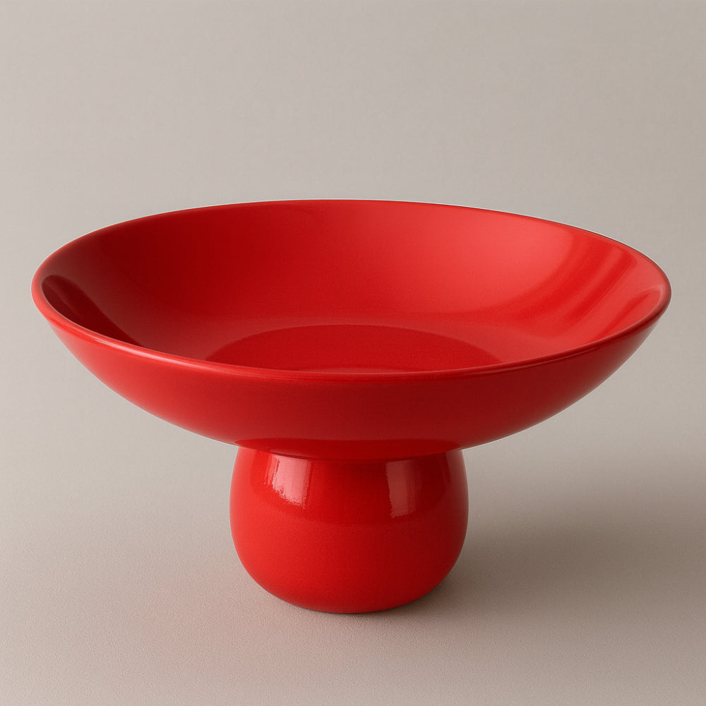 Alzatina Porcellana Colorata Moderna Ø 20 cm H 10 Rosso