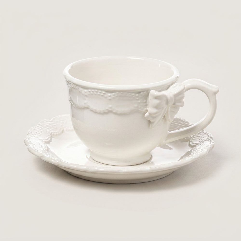 Arte di Nacchi Tazzina da Tè con Fiocco Ceramica 15x9 cm