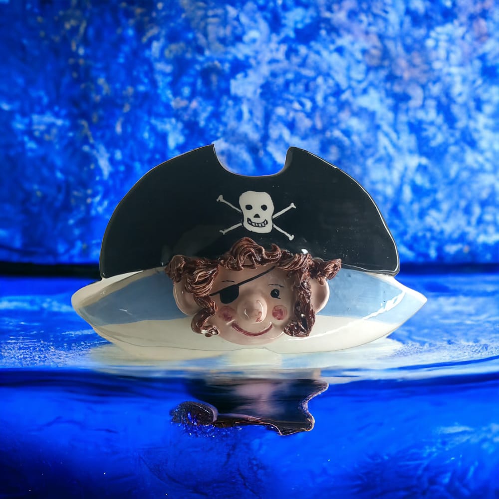 Arthesiana Centro Tavola Porta Bon Bon Pirata 27,5cm In Ceramica Fatto Mano Eventi