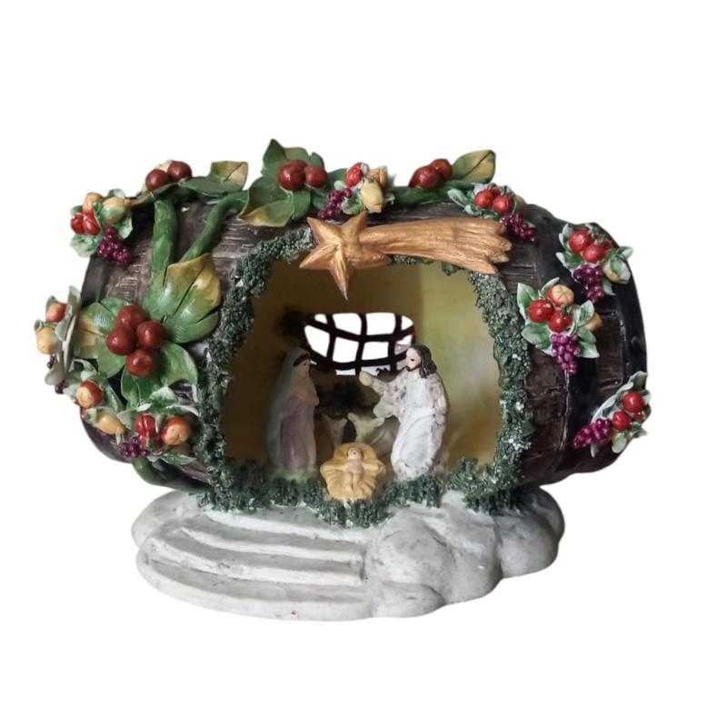 Arthesiana Presepe in Botte Artigianale in Ceramica - (H.13x19x13 cm)