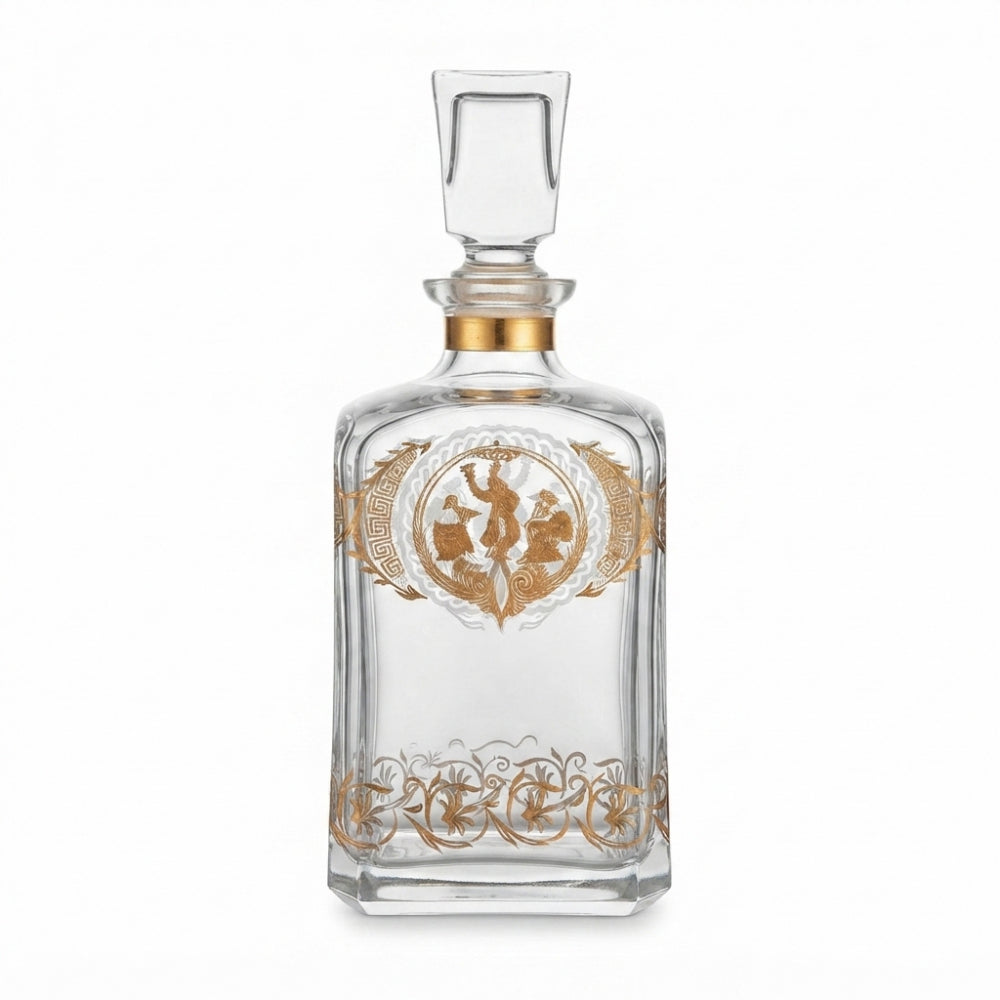Atelier Sarti Bottiglia Whisky Vetro Decorato da Collezione 24x9 cm