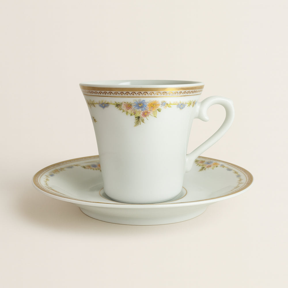 Atelier Sarti – Set 6 Tazze da Tè Gardenia Avorio in Porcellana – Made in Italy