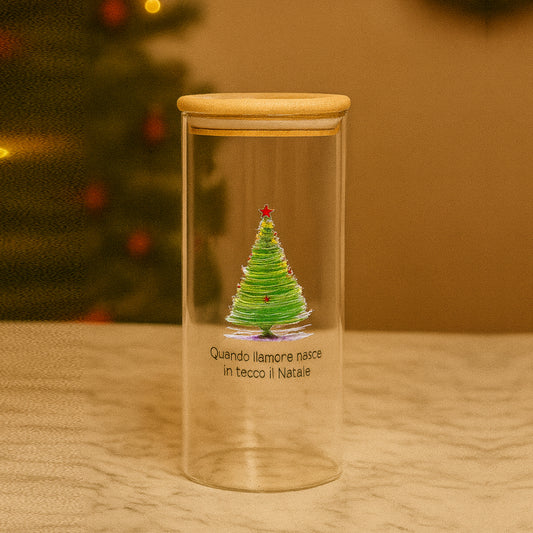 Babbomatto Barattolo Natale Ø10 H18 "Quando l amore nasce..."