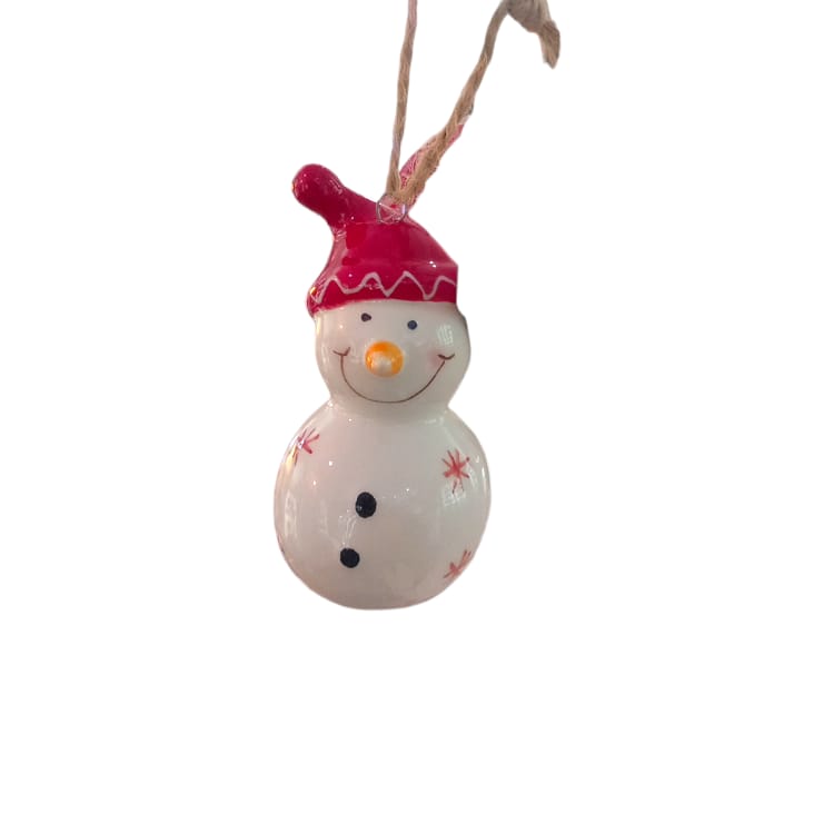 Babbomatto Decorazioni Albero di Natale in Porcellana Cuorematto 5/8 cm Pupazzo