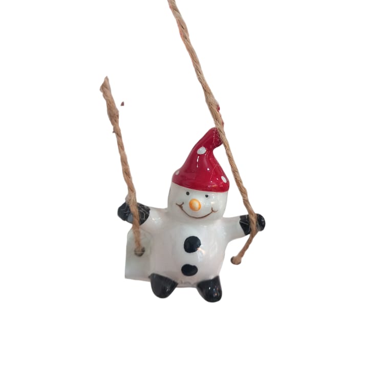 Babbomatto Decorazioni Albero di Natale in Porcellana Cuorematto 5/8 cm Snowman Attalena