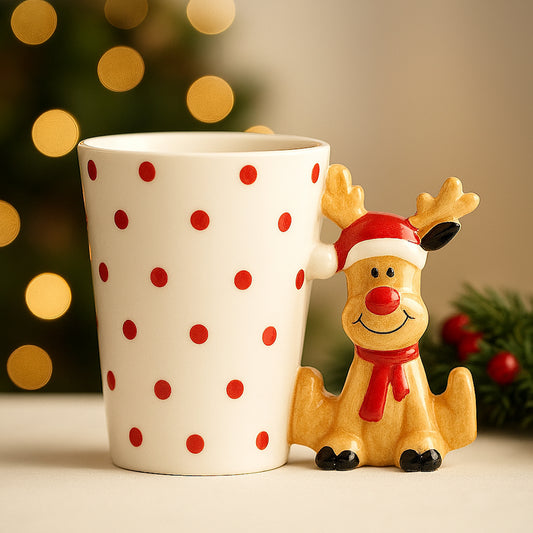 Babbomatto Mug Renna in Ceramica cm 12,5H