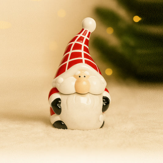 Babbomatto biscottiera Baffomatto in porcellana H23x13 cm