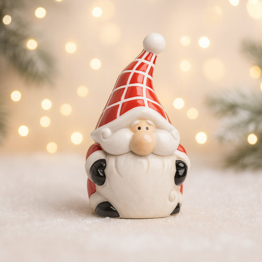 Babbomatto candela Baffomatto in ceramica con candela H20x12 cm