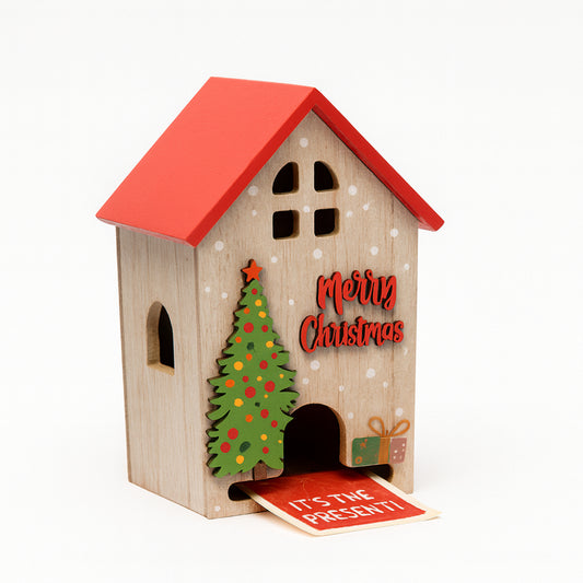 Babbomatto casetta portabustine in legno con 16 infusi 18x9 cm