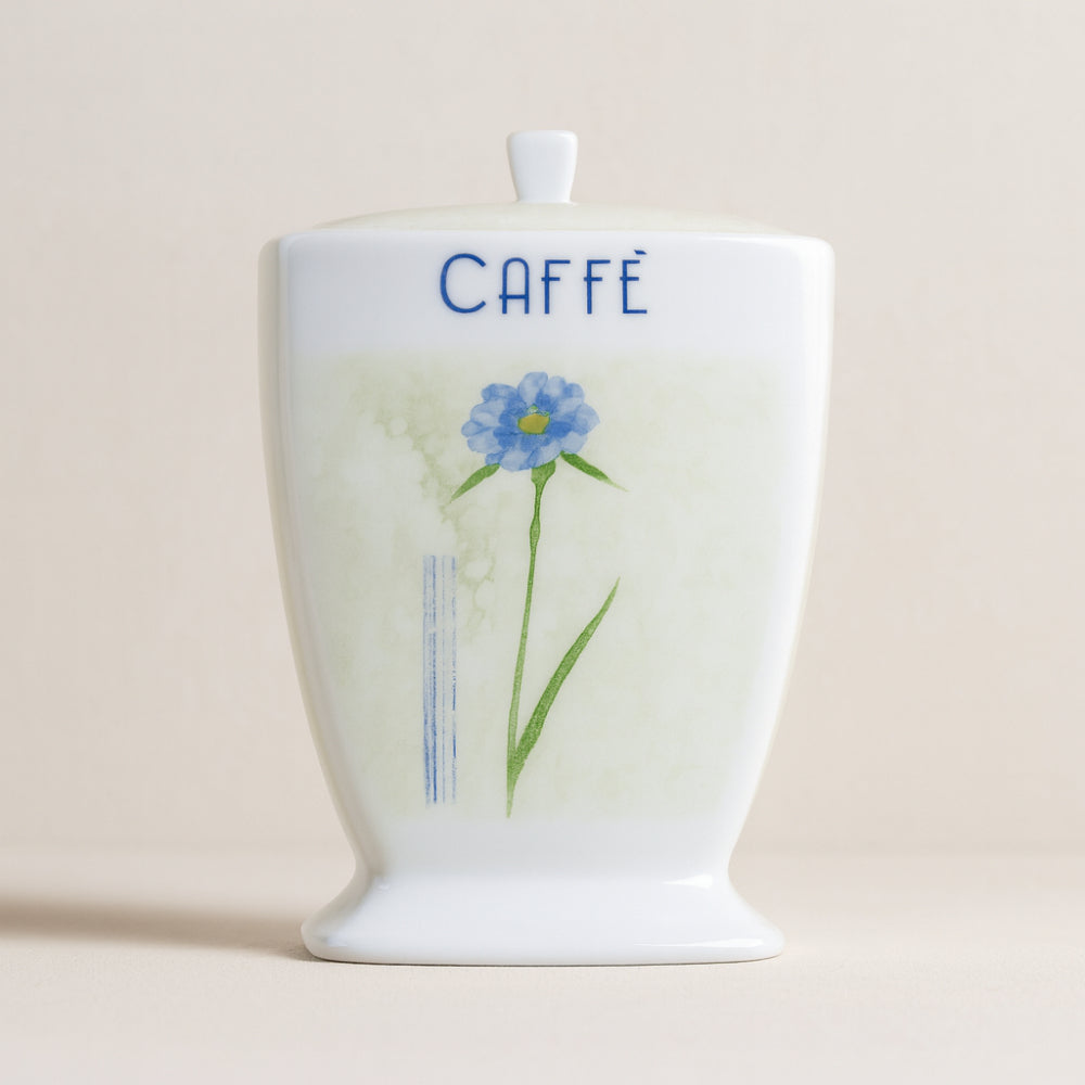 Barattolo caffè in porcellana decoro Zafiro I.C.C. H 17x11 cm