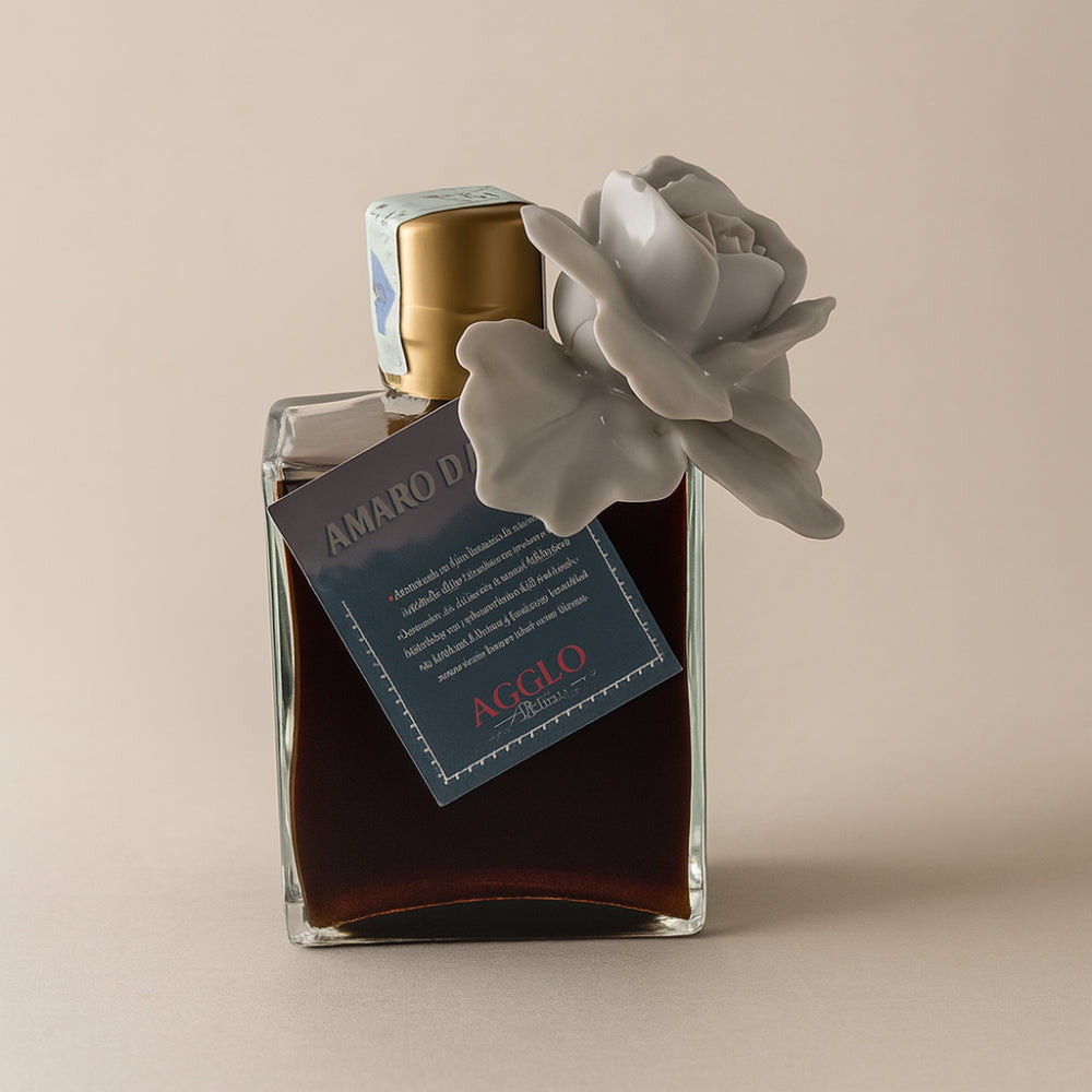 Bottiglia liquore 200 ml Dea Capodimonte in ceramica decorata artigianale