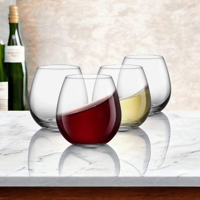 Brandani Set 4 Bicchieri Smooth Trasparenti Tumbler in Vetro 52688