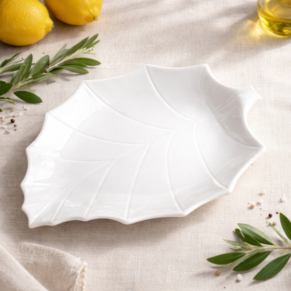 Brandani Vassoio Foglia Pioppo Porcellana 51552 33x24cm