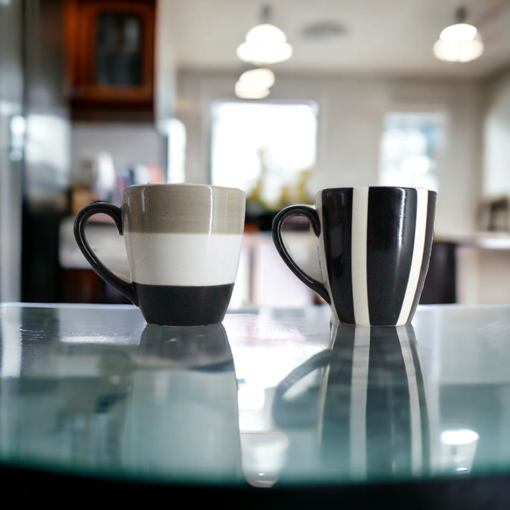 Bruno Evrard Set 2 Mug Coppia in Ceramica Black & White