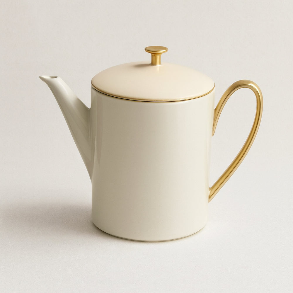Caffettiera Rosenthal Velvet Beige in porcellana, Made in Germany