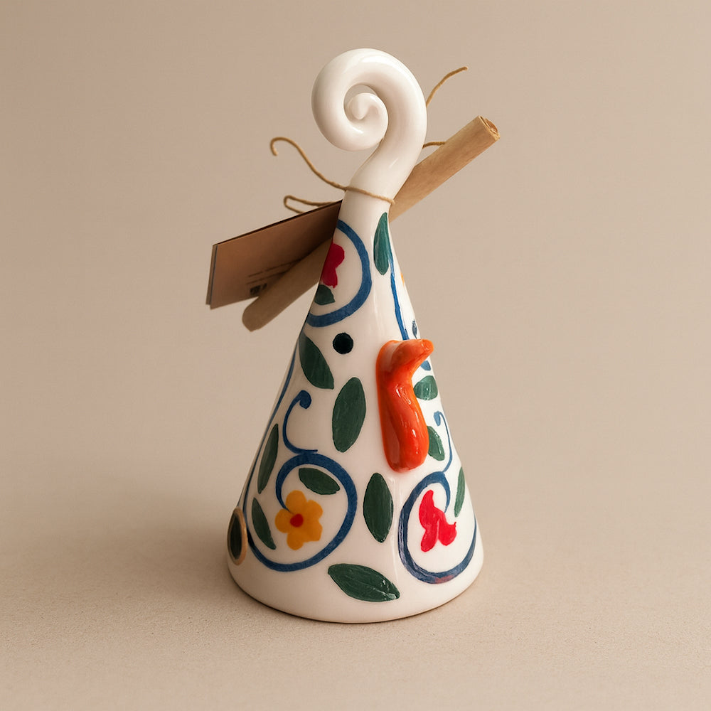 Campana La Gallina in ceramica Terre di Scirocco H 15 cm Made in Italy