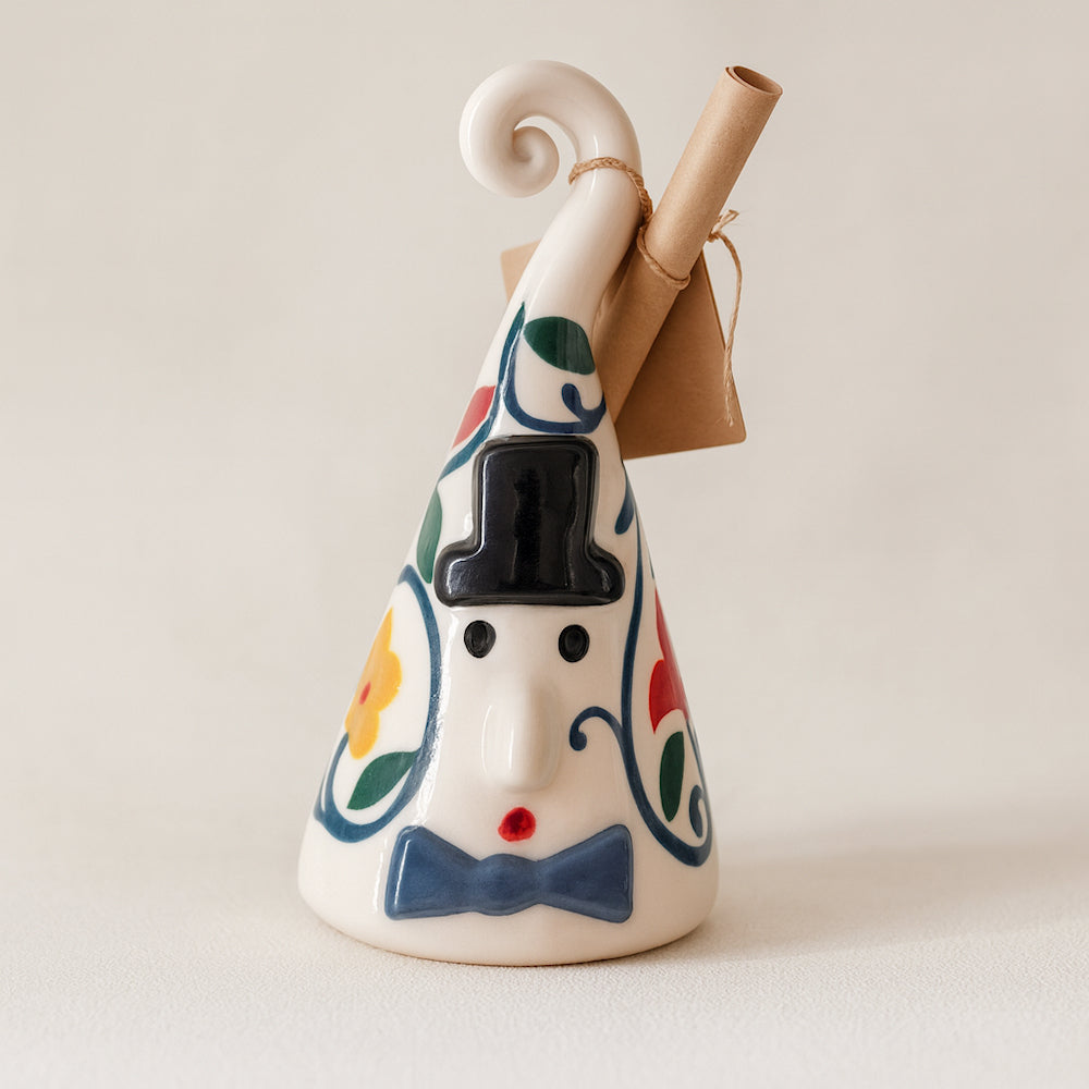 Campana Prete Femminiello in ceramica Terre di Scirocco H 15 cm Made in Italy