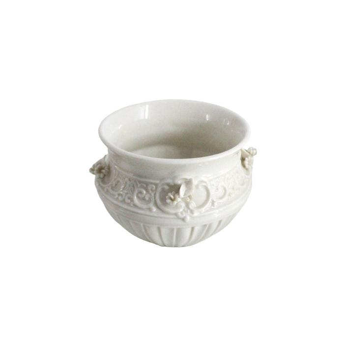 Cattin Cachepot Mini H.6,5x9 Cm in Porcellana Fine Ivory