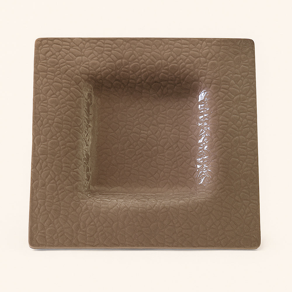 Centro Svuotatasche Zampiva in Ceramica Fango Tortora 32 cm Made in Italy