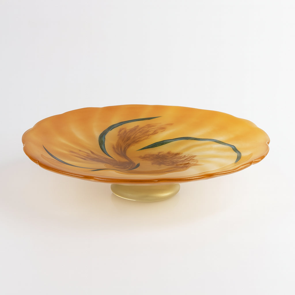 Centrotavola Rigatti in vetro ambra 44 cm – Le Favole