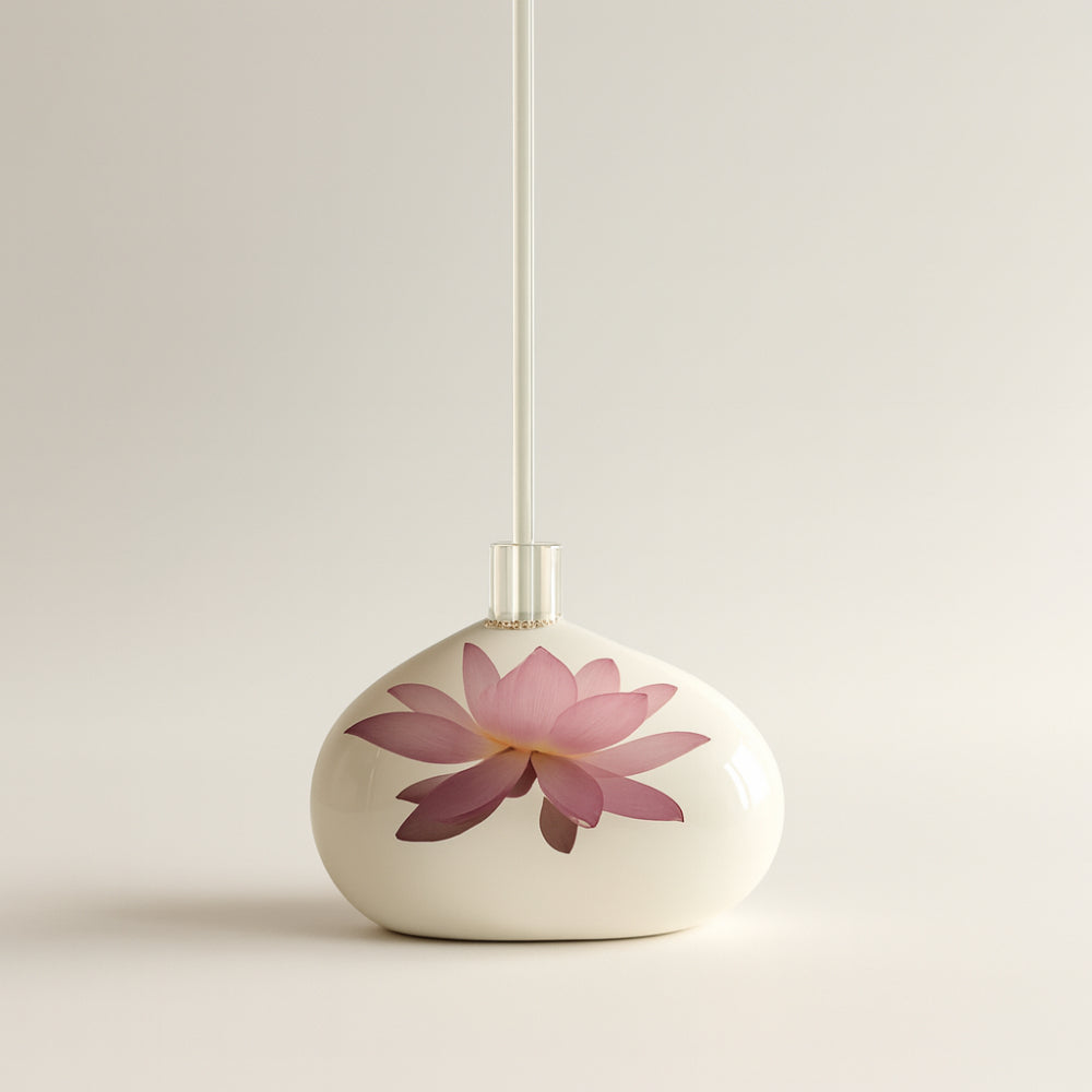 Ceramiche Viva Diffusore D Ambiente Aromi In Porcellana Sasso 15cm con midollini