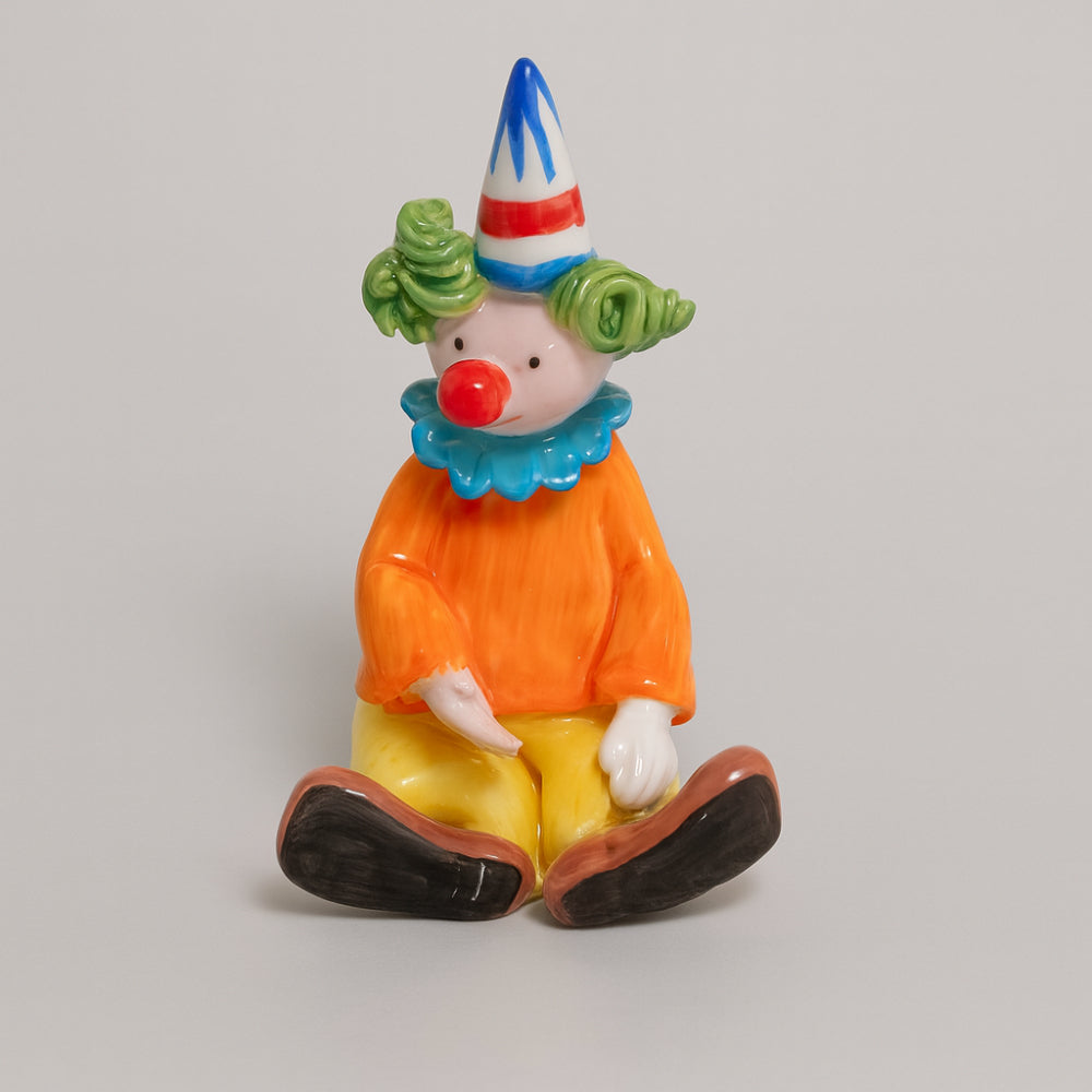 Clown Arthesiana in Ceramica Dipinta a Mano 13x9 cm