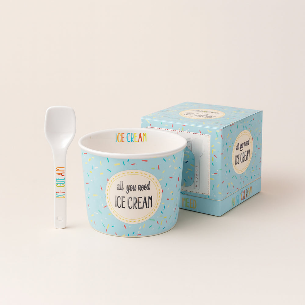 Coppa gelato Easy Life celeste in porcellana Ø 12 cm