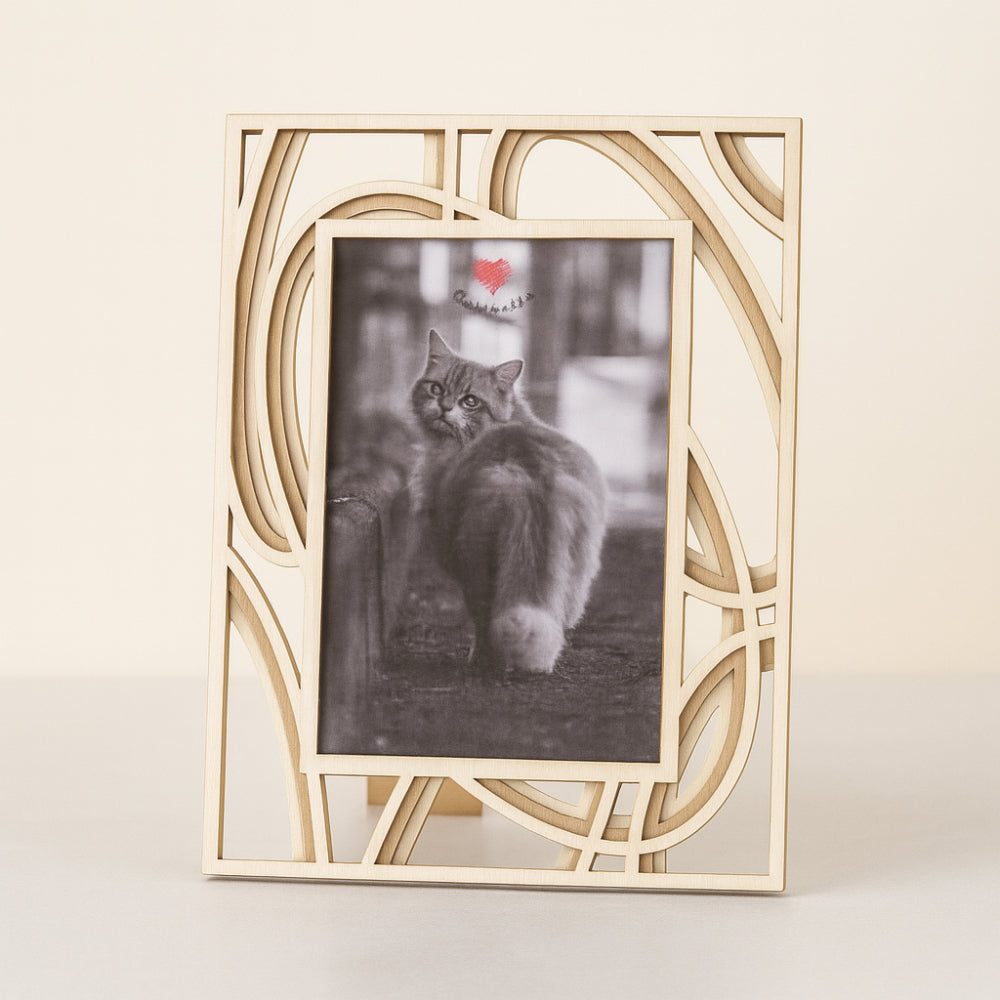 Cornice 3D Cuorematto D6511 in legno bianco 22x16 cm decorativa