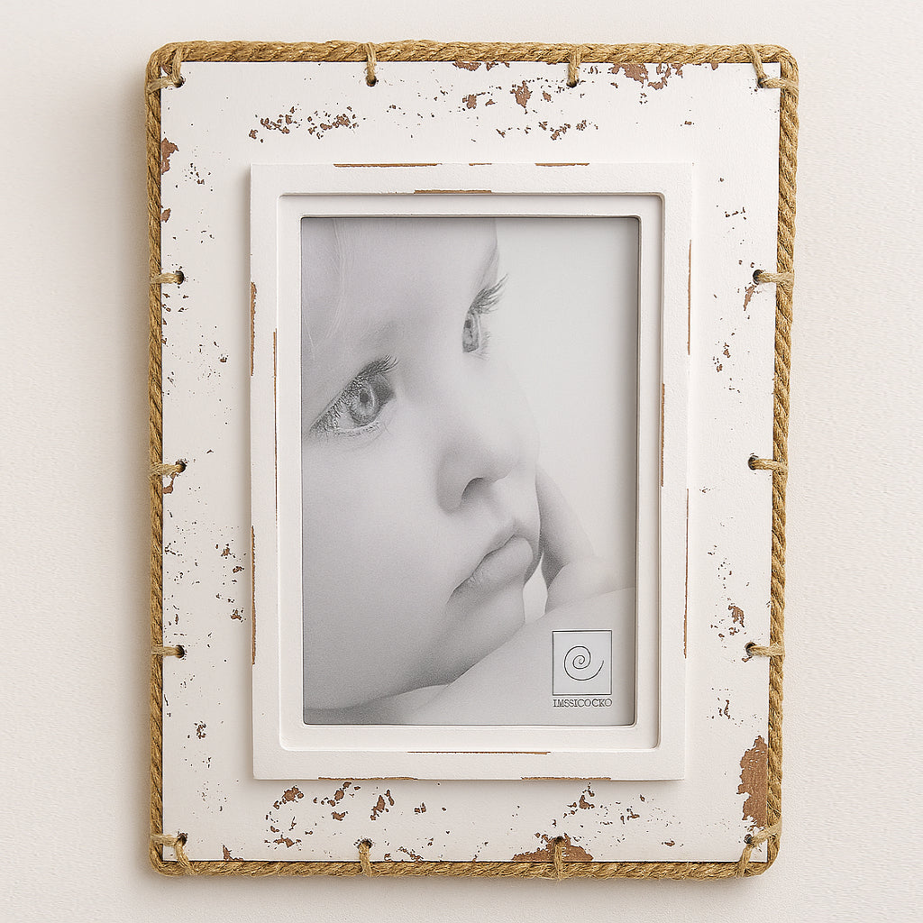 Cornice Mascagni shabby chic con cordone marino 28x23 cm