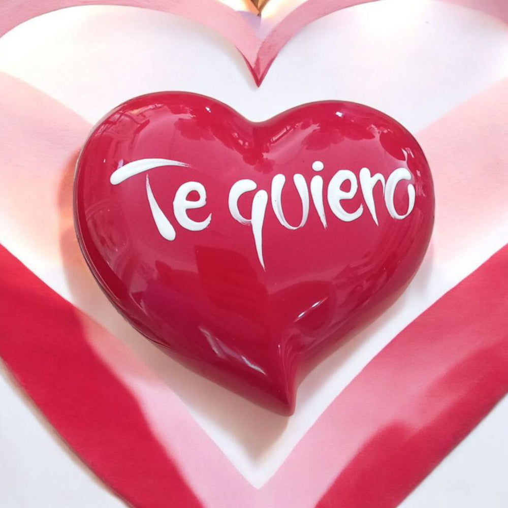 Cuore rosso Capodimonte Sharon "Te Quiero" 15x17 cm – Decorazione d'amore Made in Italy