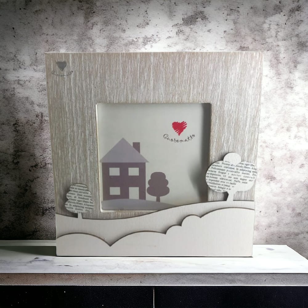 Cuorematto Porta Foto in Legno Cornice D5913 16,5 Cm Linea Cuor d' Incanto