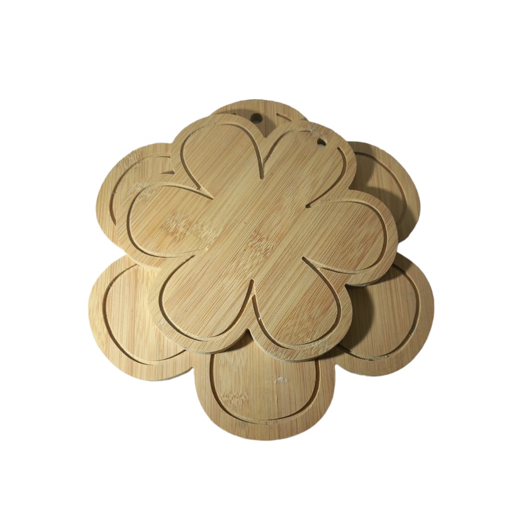 Cuorematto Tagliere in Legno Forma Quadrifoglio 26/20 cm