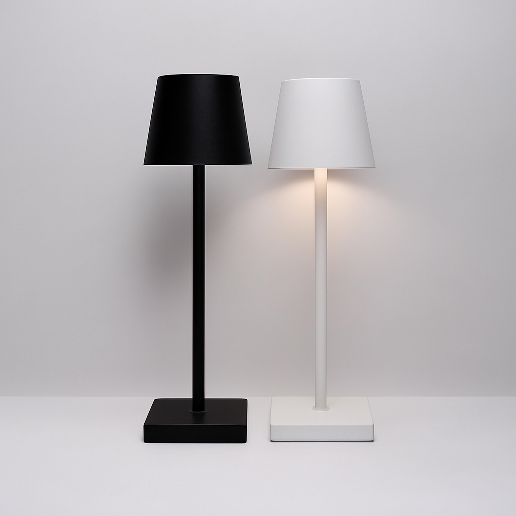 Cuorematto Lampada LED Cono Ricaricabile Cuorematto - 39 cm Bianco/Nero F1121