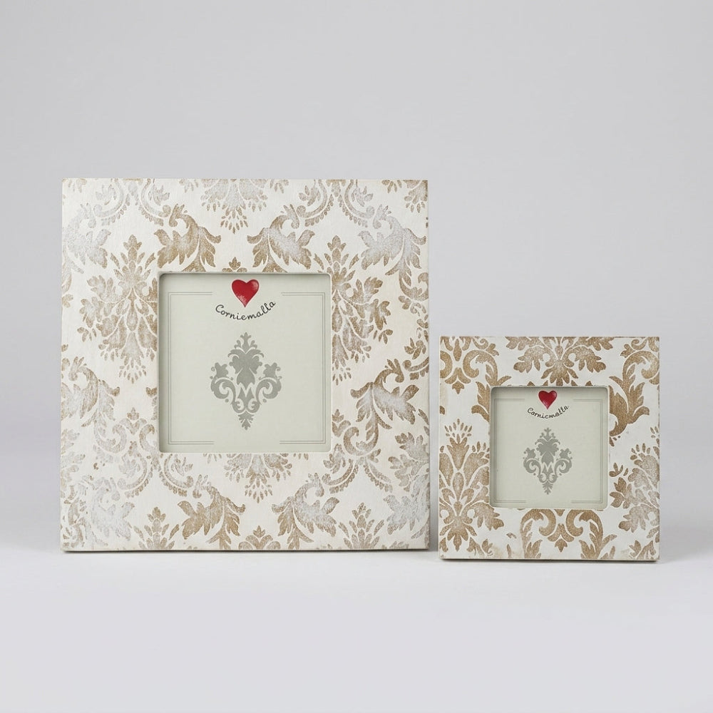 Cuorematto Set 2 Cornici Shabby in Legno 20x20 e 12x12 cm
