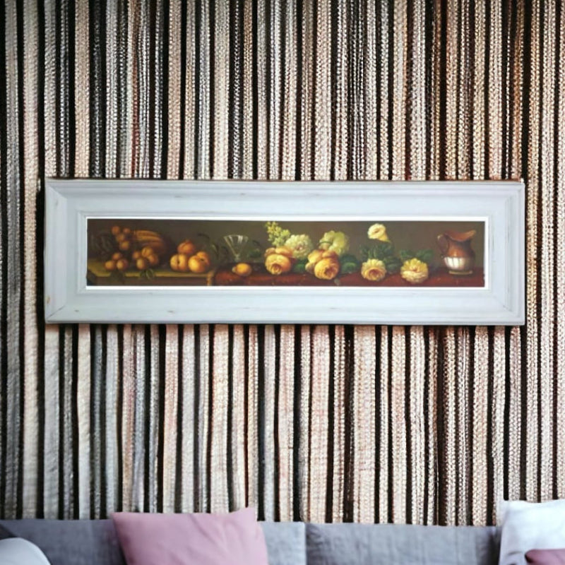 Daliana Quadro 135x40cm Cornice Shabby Chic Dipinto A Mano Olio Su Tela Natura M