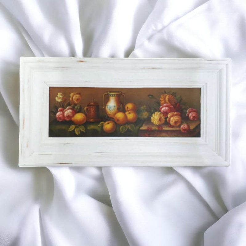 Daliana Quadro 40x80cm Cornice Shabby Chic Dipinto A Mano Olio Su Tela Natura M