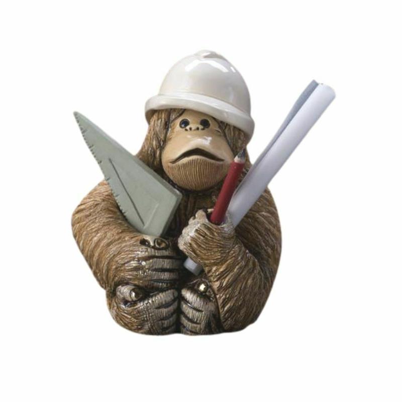 De Rosa Rinconada Scimmietta Architetto Scimmia Statuina In Ceramica Decorata