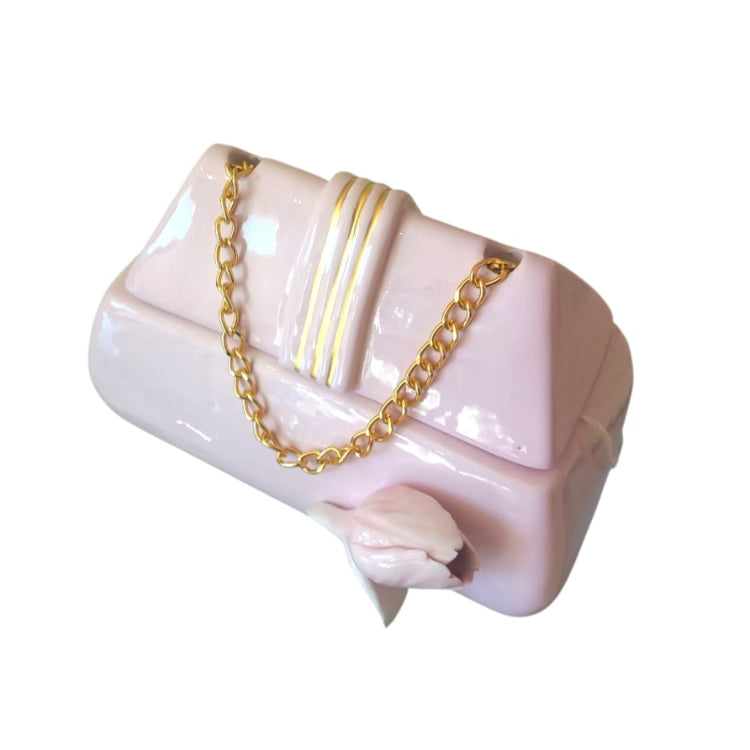 Dea Capodimonte – Borsetta Rosa Cipria in Ceramica 18x9x11,5 cm