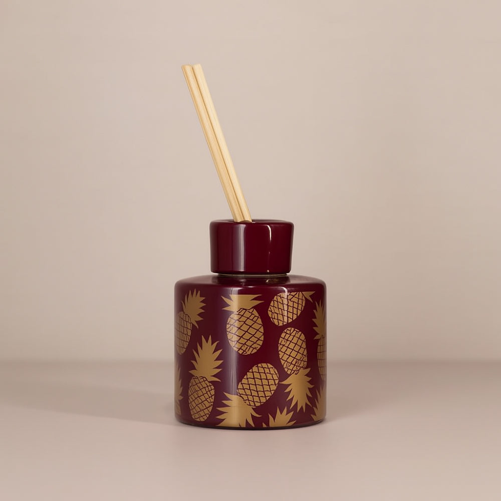 Diffusore ananas bordeaux Dea Capodimonte in ceramica H 10 cm