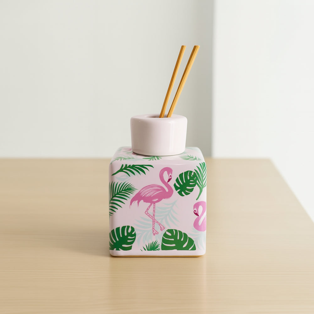 Diffusore flamingo rosa Dea Capodimonte in ceramica H 10 cm
