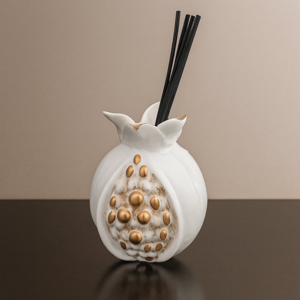 Diffusore melograno Dea Capodimonte bianco in ceramica H 14 cm