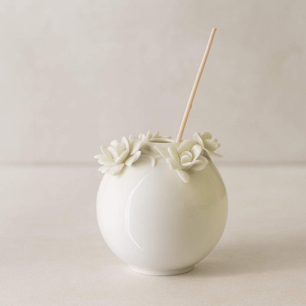Diffusore sfera con rose Ser in porcellana Ø 9 cm
