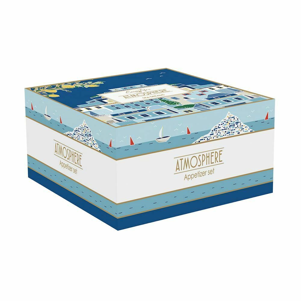 Easy Life Set Aperitivo In Porcellana 4 Ciotole Antipastiera 17x17cm Atmosphere