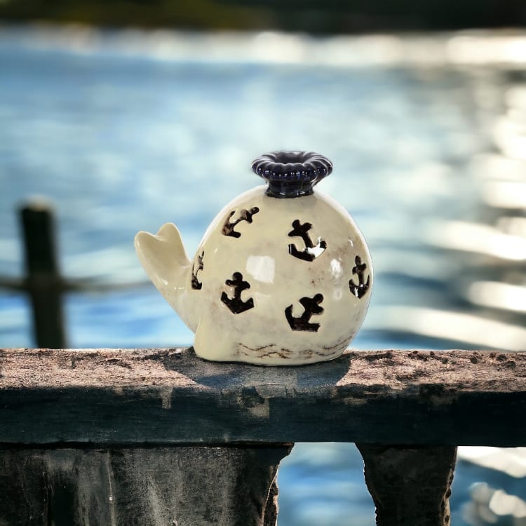 Emmebi Lampada Balena H 13x16 Cm In Ceramica
