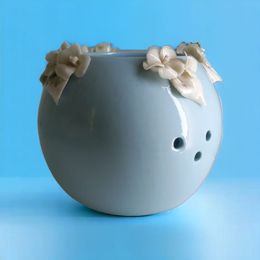 F.lli Majello Capodimonte Porta Candela Porcellana Polvere 9cm