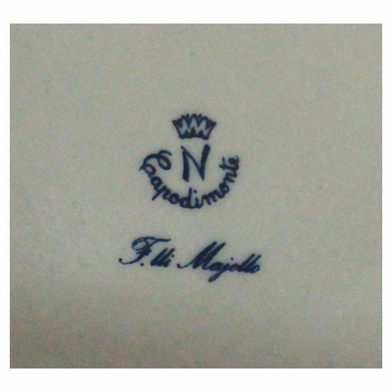 F.lli Majello Centro Tavola Tartaruga in capodimonte H.8x26cm Vide Poche Artistico da collezione